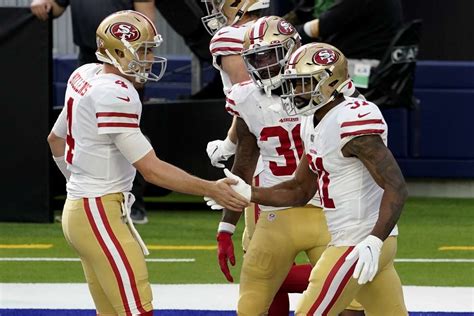 49ers game today score - 🏈 49ers 20, Rams 13 — 4:45 left in the third quarter Tyler Johnson made a spectacular catch on an eight-yard pass from Carson Wentz to cut into San Francisco’s lead.